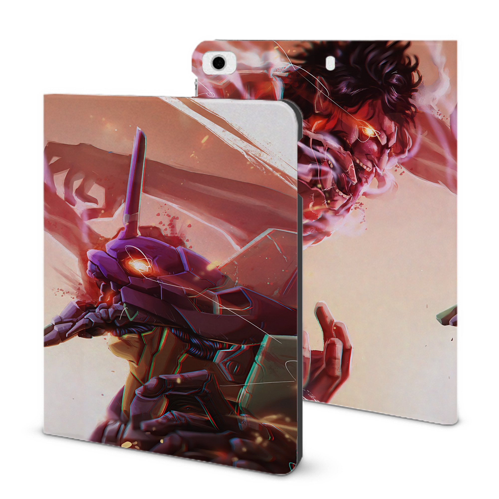 （画像用） EVA 新世紀エヴァンゲリオン IPad ケース ブック型 PUレザー TPU 耐衝撃 軽量 薄型 ペン収納なし 全面保護 IPad 各モデル対応